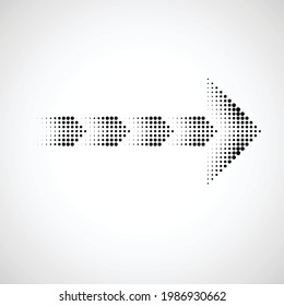 Abstract hipster linear halftone dots background with arrow design elements . Vector 