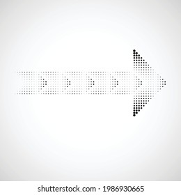 Abstract hipster linear halftone dots background with arrow design elements . Vector 