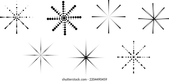 Abstract hipster linear halftone dots background with snowflake design elements . Vector 
