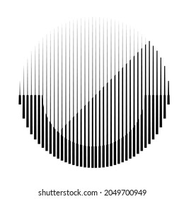 Resumen de líneas Hipster Fondo con círculos geométricos . Diseño de línea de vector . Plantilla de póster . Arte mínimo.