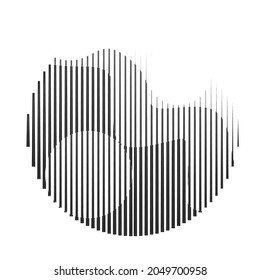 Abstrakter Hipster Linien Hintergrund mit geometrischen Kreisen . Vektorliniendesign . Poster-Vorlage . Minimale Kunst.