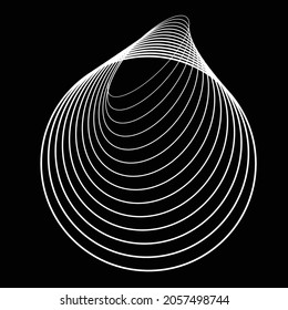 Abstract Hipster Lines Background with geometric circles . Vector ellipse Line Design . Poster template . Concentric circles logo .Minimal art .