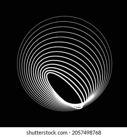 Abstrakter Hipster Linien Hintergrund mit geometrischen Kreisen . Vektorellipse Line Design . Poster-Vorlage . Konzentrische Kreise Logo .Minimale Kunst .