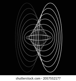 Abstract Hipster Lines Background with geometric circles . Vector ellipse Line Design . Poster template . Concentric circles logo .Minimal art .
