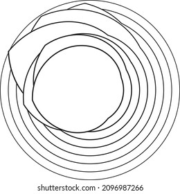 Abstract Hipster Lines Background with geometric circles . Vector ellipse Line Design . Poster template . Concentric circles logo .Minimal art .