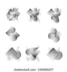 Abstract Hipster Lines Background . Vector Design with striped shapes . geometric elements for business cards, brochures. Geometrical chaotic creative composition