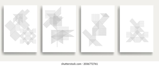 Abstract Hipster Lines Background . Vector Line Design . Poster template . Minimal art .
