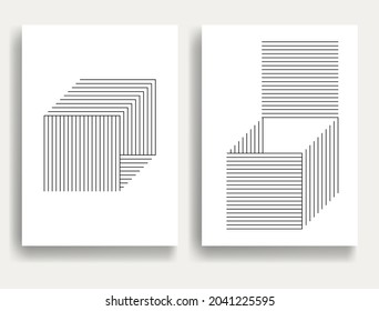 Abstract Hipster Lines Background . Vector Line Design . Poster template . Minimal art .