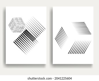 Abstract Hipster Lines Background . Vector Line Design . Poster template . Minimal art .