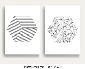 Abstract Hipster Lines Background . Vector Line Design . Poster template . Minimal art .