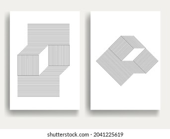 Abstract Hipster Lines Background . Vector Line Design . Poster template . Minimal art .