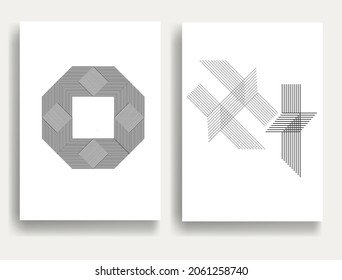 Abstrakter Hipster hat einen Hintergrund . Vektorliniendesign . Poster-Vorlage . Minimale Kunst.