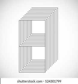 Abstract Hipster Lines Background . Vector Design . Letter b