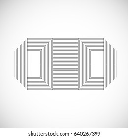 Abstract Hipster Lines Background . Vector Design . Minimalistic Creative concept . Flat style . Geometric stripes and  elements form unusual shape . 