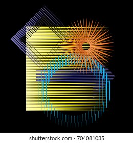 Abstract Hipster Lines Background . Vector Design with striped shapes . geometric elements for business cards, brochures. Geometrical chaotic creative composition