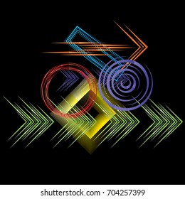 Abstract Hipster Lines Background . Vector Design with striped shapes . geometric elements for business cards, brochures. Geometrical chaotic creative composition