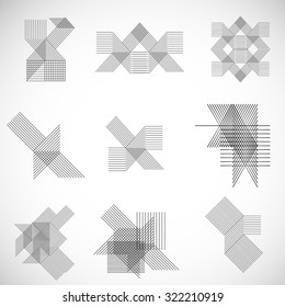 Abstract Hipster Lines Design Elements . Vector .