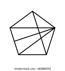 Abstract hipster logo in modern linear style. High quality geometric stamp, sticker, mark and sign. Vector illustration on a white background.