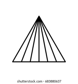 Abstract hipster logo in modern linear style. High quality geometric stamp, sticker, mark and sign. Vector illustration on a white background.