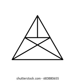 Abstract hipster logo in modern linear style. High quality geometric stamp, sticker, mark and sign. Vector illustration on a white background.