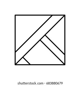 Abstract hipster logo in modern linear style. High quality geometric stamp, sticker, mark and sign. Vector illustration on a white background.