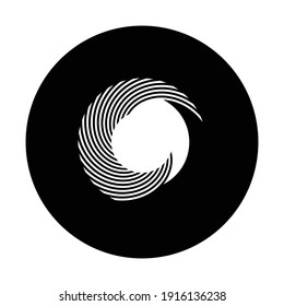 Abstract Hipster Negative space circle Logo . Vector  Design .  Ocean wave in  letter o . Surfing logo design .