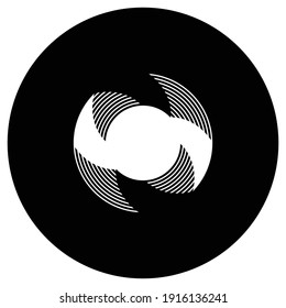 Abstract Hipster Negative space circle Logo . Vector  Design .  