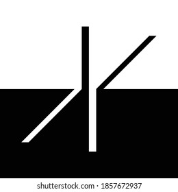 Abstract Hipster Negative space Logo . Letter x . Vector Arrow Design 