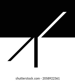 Resumen Hipster Logo del espacio negativo . Fondo geométrico . Diseño de vectores. Obra de arte conceptual en blanco y negro. 