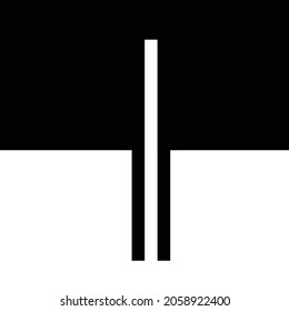 Abstract Hipster Negative space logo . Geometric background . Vector Design . Conceptual black and white artwork. 