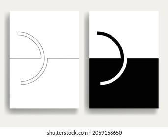 Abstract Hipster Negative space logo . Geometric background . Vector Design . Conceptual black and white artwork.