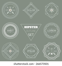 Abstrakter Hipster-Umriss-Set. Vektorgrafik