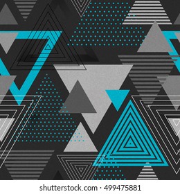 Abstract hipster polygon triangle background. Seamless Triangle background