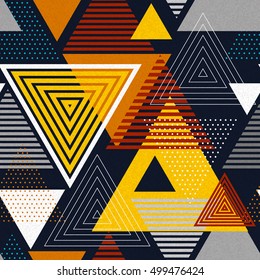 Abstract hipster polygon triangle background. Seamless Triangle background
