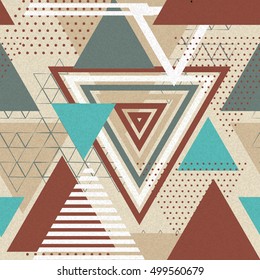 Abstract hipster polygon triangle background. Seamless Triangle pattern
