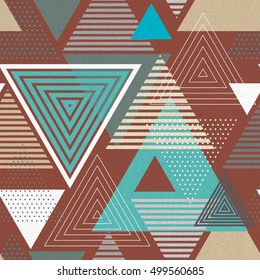 Abstract hipster polygon triangle background. Seamless Triangle pattern