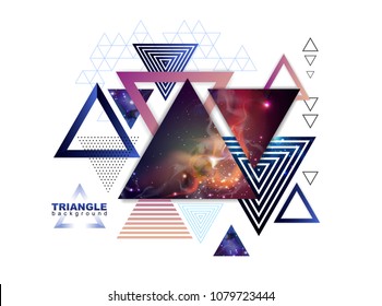 Abstract hipster polygonal triangle background with open space inside.