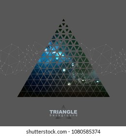 Abstract hipster polygonal triangle background with open space inside.