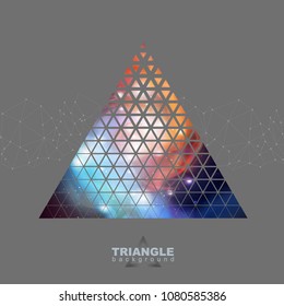 Abstract hipster polygonal triangle background with open space inside.