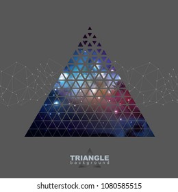 Abstract hipster polygonal triangle background with open space inside.
