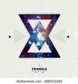 Abstract hipster polygonal triangle background with open space inside.