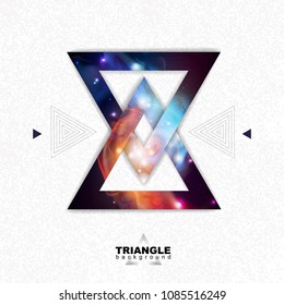 Abstract hipster polygonal triangle background with open space inside.