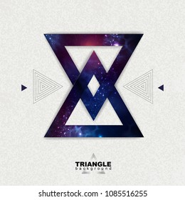 Abstract hipster polygonal triangle background with open space inside.