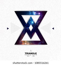 Abstract hipster polygonal triangle background with open space inside.
