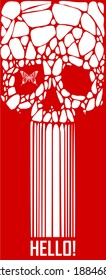 Abstract hipster poster with illustration drawn by hand and polygonal design element, symbol, sign for tattoo