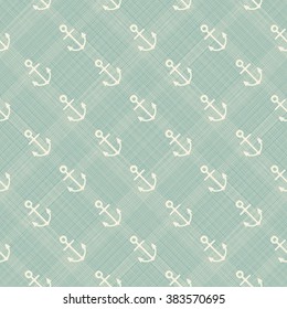 abstract hipster retro seamless pattern with anchors