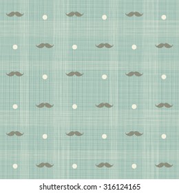 abstract hipster seamless polka dot pattern with mustache