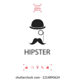 Abstract hipster silhouette, element for your design.