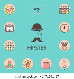 Abstract hipster silhouette, element for your design.