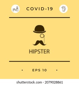 Abstract hipster silhouette, element for your design.